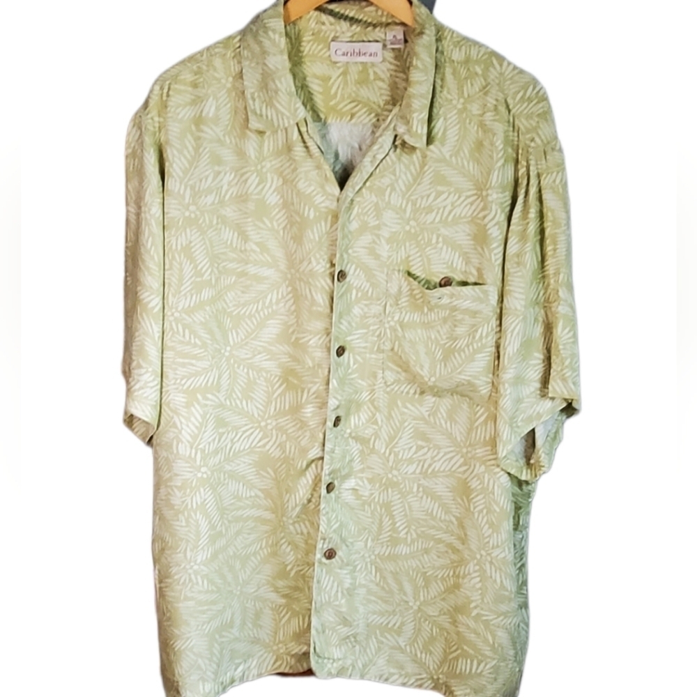 CARIBBEAN rayon Aloha shirt XL